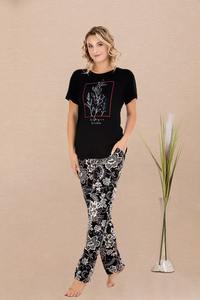 Conjunto de Pijama Largo de Viscosa de Alta Gama para Mujer, Elegante Estampado, Ropa de Dormir de Moda Turca, Suave al Tacto, Transpirable, Ropa para el Hogar - Product Image 6