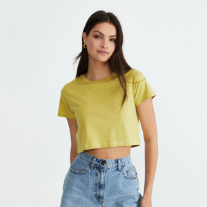 T-shirt léger à manches courtes pour femmes sur mesure T-shirt col rond de couleur unie à prix raisonnable - Product Image 1