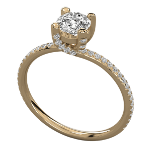 Bague solitaire sertie de micro-clous en diamant rond - Product Image 5