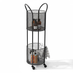 Cesta de Metal con Recubrimiento en Polvo para Almacenamiento en el Baño, Portátil y Duradera - Product Image 2