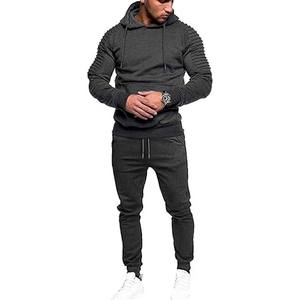 Survêtement à capuche bicolore en polyester léger pour homme - Product Image 4