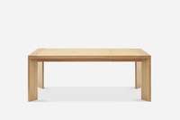 Ensemble de table à manger moderne en bois de chêne massif 6 pièces avec bancs et chaises, design durable, écologique et peu encombrant pour hôtel et usage domestique