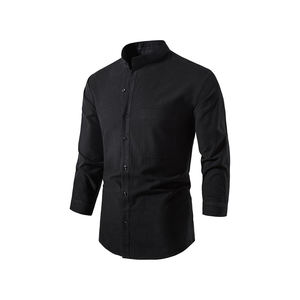 Chemise habillée professionnelle en popeline pour homme, sans repassage, manches longues, hauts boutonnés, bureau formel, imprimé, été XL - Product Image 2