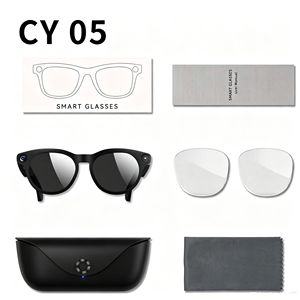 Lunettes intelligentes CY05 avec caméra HD 8MP, enregistrement vidéo 1080P, assistant IA, double caméra, monture en métal, lunettes de soleil - Product Image 1