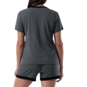 Ensemble d'entraînement décontracté 2 pièces pour femmes 100% coton Short et t-shirt à séchage rapide et respirant - Product Image 3
