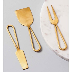 Juego de cortador de cuchillos para queso de acero inoxidable de lujo, directo de fábrica desde la India, rebanador de bambú para tabla de queso, uso doméstico - Product Image 6