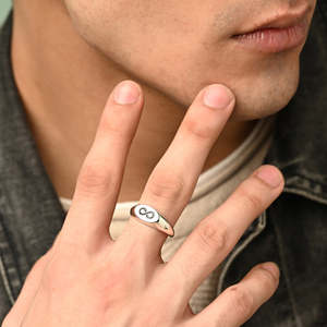 Anillos de Plata de Ley 925 de Primera Calidad para Hombre, Anillos Geométricos con Piedras Preciosas y Baño de Rodio Romántico, Tecnología de Incrustación - Product Image 4