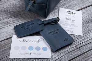 Estuche para pasaporte y tarjetero Etiqueta de nombre Cartera de viaje hecha a mano Unisex Vintage Etiqueta Costura Multicolor - Product Image 4