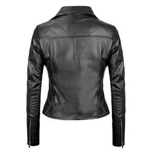 Las mejores chaquetas de cuero de moda para mujer de llegada para ropa de invierno/Chaquetas de cuero en blanco de manga larga más vendidas para mujer - Product Image 3