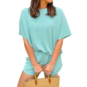 Camiseta pesada de nuevo estilo, conjunto informal de talla grande para mujer, pantalones cortos de manga corta, conjunto de dos piezas, proveedor de exportación del proveedor BD - Product Image 6