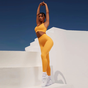 Conjunto de Yoga para mujer de Etiqueta Privada, 2 uds., moda deportiva, cintura elástica, conjunto de Yoga personalizado para Fitness, conjuntos de Yoga para mujer, Fitness - Product Image 5