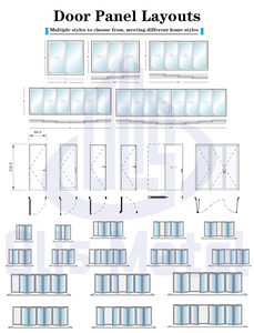 Portes accordéon commerciales en verre trempé double, en aluminium, à charnières, pour maisons, entrées extérieures, garages - Product Image 6