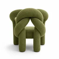 Fauteuils de salon en tissu Teddy avec base tubulaire, importés de Chine, pour les zones de réception, au-dessus de fauteuils d'hôtel modernes