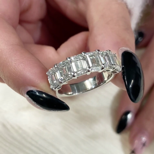 Anillo de Boda con Diamantes Cultivados en Laboratorio, 3.60 Quilates, Seis Piedras, Color DEF, Claridad VVSVS - Product Image 2