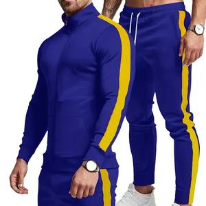 2025 Otoño/Invierno nuevo conjunto deportivo informal para hombre conjunto informal de bloque de Color para hombre con capucha deportes de moda - Product Image 1