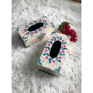 Porte-mouchoirs en nacre de qualité vietnamienne pour protéger les serviettes et améliorer l'esthétique de la coiffeuse avec mosaïque de coquillages - Product Image 1