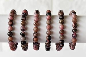Wholesale Premium Rhodonite Polished 8mm Round Crystal <b>Healing</b> <b>Bracelet</b> for Meditation Jewelry - Product Image 6