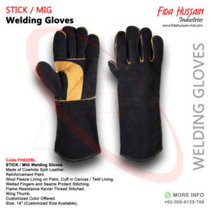 2024 cuir de vachette fendu travail sécurité travail gant de soudage résistant à la chaleur avec doublure polaire en laine soudage Mig - Product Image 5