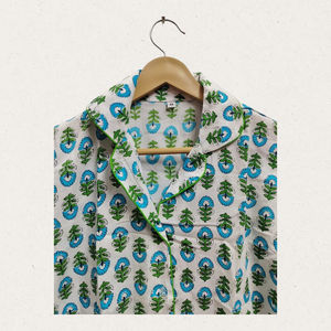 Ensemble de pyjama court élégant en coton 100% fait à la main pour femmes, vêtements décontractés d'été avec sac assorti, respirant, séchage rapide, usage quotidien - Product Image 3