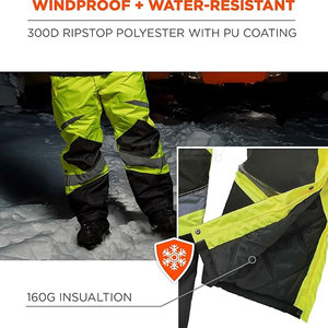 กางเกงเอี๊ยมสะท้อนแสงแบบกันน้ำสำหรับงานก่อสร้างและงานถนน - Product Image 4