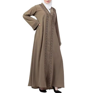 Vestido Largo Islámico Modesto para Mujer, de Secado Rápido y Transpirable, Abaya 100% Seda, Ecológico, Diseño OEM, Colores Personalizados - Product Image 4