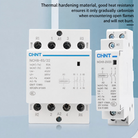 Contacteur AC modulaire CHINT NCH8G pour usage domestique, montage sur rail DIN 35 mm, 1P 2P 4P, 20A 25A 40A 63A, 230V 400V, contacteur silencieux