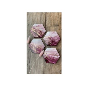 Posavasos de resina epoxi con adornos de vidrio triturado adecuados para eventos con clase, bodas y cenas formales - Product Image 4