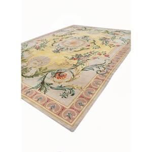 พรมขนสัตว์ถักมือ Aalam Gold รุ่น Pae-5970 ลายเหรียญสี่เหลี่ยมผืนผ้า สำหรับห้องนั่งเล่นและห้องนอน ผลิตด้วยเทคนิคการทำมือ - Product Image 2