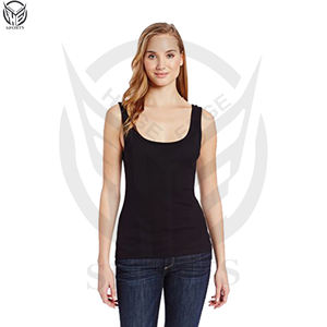 Camiseta sin mangas de buena calidad para mujer, 100% algodón, para la temporada de verano, último diseño para mujer. - Product Image 2