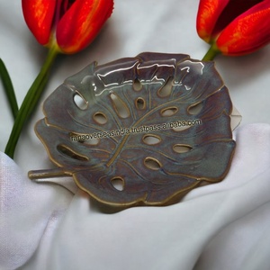 Plateau de fruits en céramique de luxe en gros de qualité supérieure centre de table en forme de feuille plat de fruits pour comptoirs de cuisine table à manger, - Product Image 6