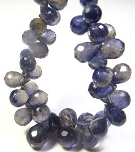 ลูกปัดไอโอไลต์สีน้ำเงินธรรมชาติทรงบริโอเลต ขนาด 8-12 มม. ลูกปัดพลอยไอโอไลต์เจียระไน 9 นิ้ว/เส้น ลูกปัดพลอยไอโอไลต์ทรงหยดน้ำ ราคาโรงงาน DIY - Product Image 5