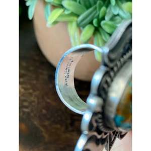 Alex Sanchez Royston Men's <b>Statement</b> <b>Ring</b> Turquoise & Sterling <b>Silver</b> Bezel Set Size 8.25 Everyday Wear - Product Image 6