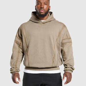 Sweat à capuche de luxe 100% coton pour homme surdimensionné lourd 420gsm Boxy recadrée pour l'hiver - Product Image 4