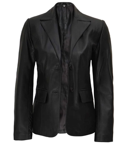 Haute qualité 100% cuir véritable Slim Fit Blazer pour femmes veste d'affaires respirant doublure poches mariage hiver tenue décontracté - Product Image 5