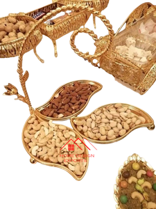 Plato de mesa decorativo con acabado dorado superventas plato de hoja decorativa de manzana antiguo - Product Image 6