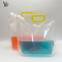 Grande pochette transparente à fond plat avec bec verseur transparent et poignée de scellage en plastique PE pour impression en héliogravure