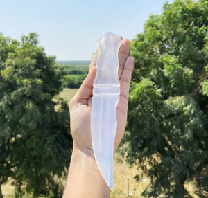 Hot Selling Natural Handmade Quartz White Selenite <b>Knife</b> Polished Selenite Dagger Reiki Healing - Product Image 5