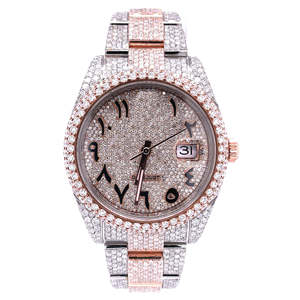 Reloj de Moda con Esfera de Cristal y Moissanita, Detalles de Diamantes, Correa de Acero Inoxidable con Cierre de Hebilla, Caja de Regalo, Reloj Unisex - Product Image 4