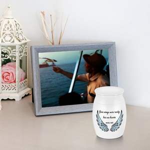 Wing Mini Urns Stainless Steel Decorative Cremation <b>Keepsake</b> Urns <b>for</b> <b>Ashes</b> Memorial Urn with Riding in Heaven Custom Size - Product Image 5