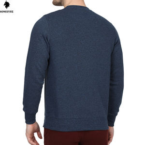 Sweat-shirt à col ras du cou pour hommes 100% coton 300GSM Logo personnalisé Sweats à capuche d'hiver Technique brodée Épaule tombante Tissu polaire solide - Product Image 3