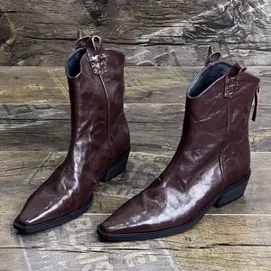 2023 Outono E Inverno Novo Estilo Rock Cowboys Botas Sapatos Para As Mulheres Zip Botas Ocidentais Botas De Cowboy Para As Mulheres Confortável Sapatos de Inverno
