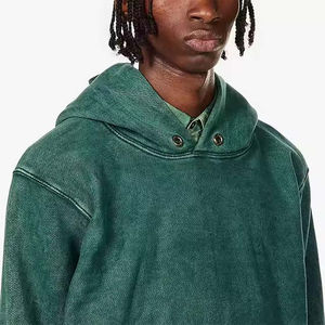 Nouvel arrivage Pull à capuche pour hommes de haute qualité lavage à l'acide Style Vintage impression personnalisée broderie Polyester/coton polaire 300g - Product Image 4