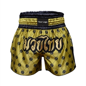 Pantalones cortos deportivos unisex Muay Thai MMA para adultos con impresión de sublimación de logotipo personalizado 100% tela de poliéster - Product Image 3