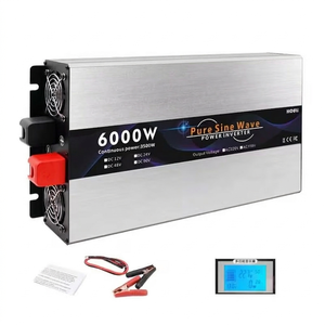 Convertisseur de puissance à onde sinusoïdale pure 6000W, 12V/24V/48V DC vers 110V/220V, pour système solaire domestique, camping-car et hors réseau - Product Image 1