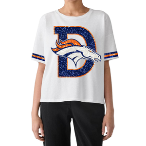 T-shirts élégants du jour du match pour femmes avec paillettes Trendy Fashion Respirant Cotton Custom Made for Summer Wholesale - Product Image 1