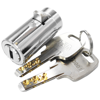 Cylindre de serrure à goupilles ABA haute sécurité en alliage de zinc 109501, finition chromée, code clé 100K+, personnalisable pour distributeur automatique