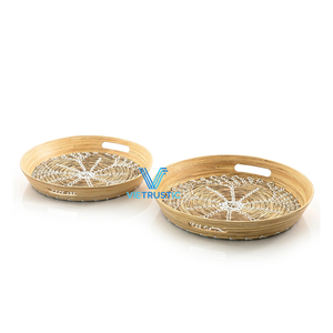 Plateaux de rangement multifonctions en bambou faits à la main et écologiques pour bougies aux fruits de meilleure nouvelle collection Taille personnalisable Salle à manger Maison - Product Image 1