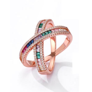 Regalos de Navidad Plata de Ley 925, conjunto de circonitas cúbicas multicolor, anillos de piedras preciosas, anillo de dedo de plata maciza hecho a mano de moda de 8,08 GM - Product Image 5