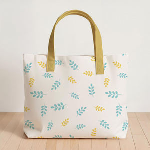 กระเป๋าผ้าคอตตอนมีสไตล์สำหรับผู้หญิงกระเป๋าช้อปปิ้งและท่องเที่ยวแบบใช้ซ้ำได้ถุงผ้าใบที่ยั่งยืนและซักได้ - Product Image 1