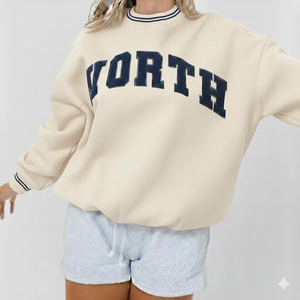 Women's Long Printed Oversized Mockneck Soft <b>Plush</b> Fleece Pullover Eco-Friendly Quick Dry <b>Fabric</b> Designed for Warm Winter - Product Image 1